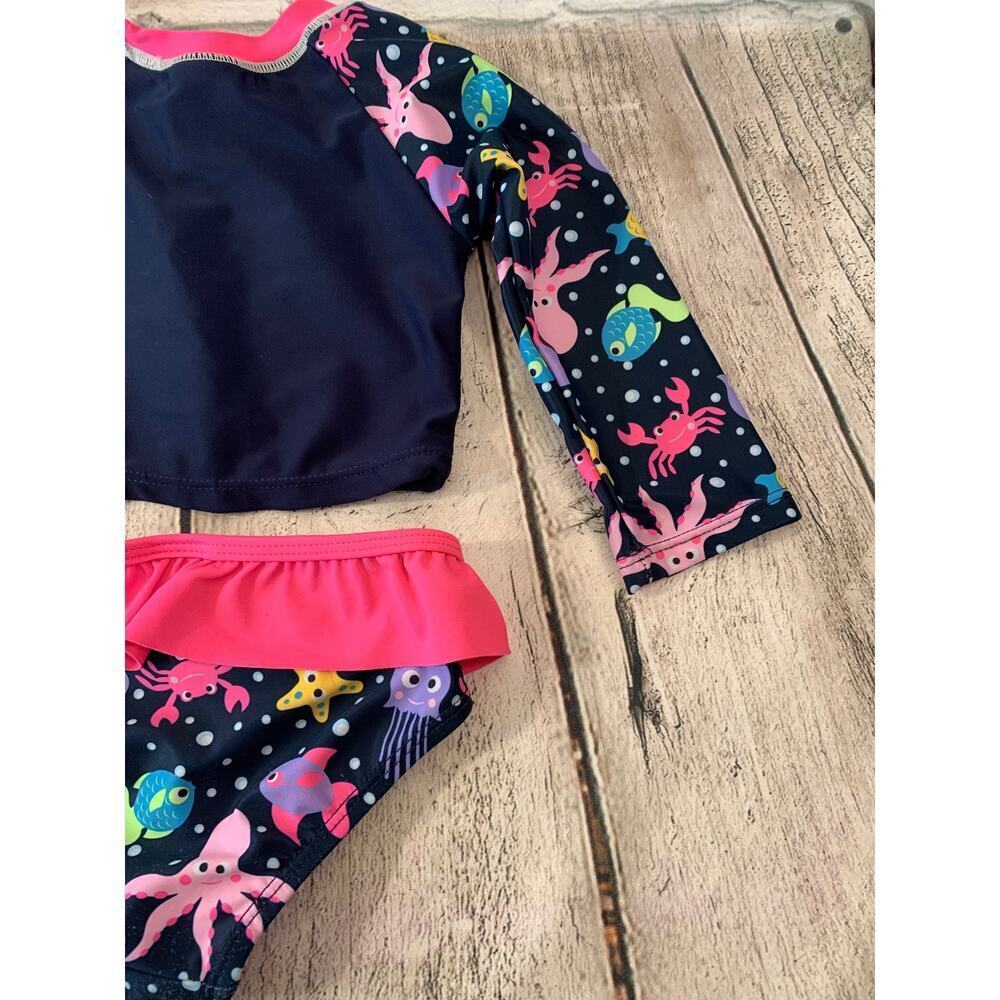 SOL SWIM Girl’s Two Piece Long Sleeve Swim Set / Size: 12 Months - Picture 9 of 11